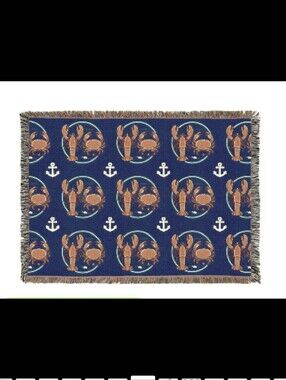 We Shell Sea Design Woven 80"x60" Throw Blanket